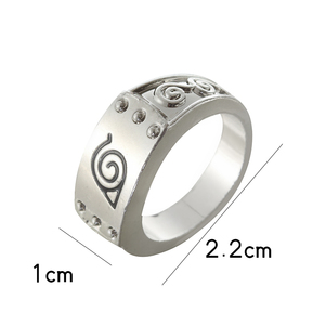 Anillo <span class=keywords><strong>de</strong></span> compromiso y boda <span class=keywords><strong>de</strong></span> aleación con símbolo <span class=keywords><strong>de</strong></span> <span class=keywords><strong>Konoha</strong></span> <span class=keywords><strong>de</strong></span> Anime para el Universo <span class=keywords><strong>de</strong></span> Whirlpool, venta directa del fabricante - Product Image 3