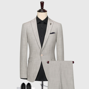 Traje Formal <span class=keywords><strong>de</strong></span> Lana <span class=keywords><strong>de</strong></span> 3 Piezas Personalizado para Fiesta <span class=keywords><strong>de</strong></span> Bodas, Diseño Ajustado, Blazer Formal Hecho a Medida para Hombre, <span class=keywords><strong>Trajes</strong></span> <span class=keywords><strong>de</strong></span> Negocios - Product Image 1
