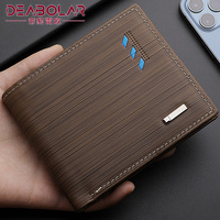 Dompet Lipat Desain Kustom Dollar Slim Wallet PU Retro Baru Terbuka Pendek Poliester Tahan Air Pria Mahasiswa Clutch Purse