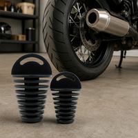 Bouchon d'échappement de moto en PVC, protecteur en caoutchouc ABS 39,6x110x69,6mm noir, réduction du bruit