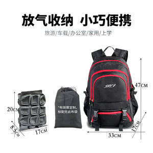 JFT Lumbar Support Cushion Air <b>Inflatable</b> Rectangle Backrest For Office <b>Car</b> Sofa Seat Gray Black - Product Image 5