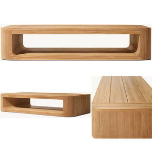 Mesa de centro rectangular de teca maciza para exteriores, de lujo natural, moderna y sencilla, para jardín. - Product Image 4