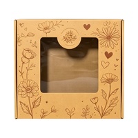 Emballages en carton ondulé écologiques avec logo personnalisé imprimé, boîtes d'expédition avec fenêtre visible pour les roses, les fleurs, l'emballage de cadeaux
