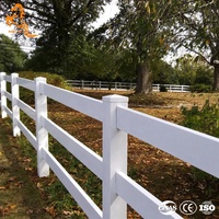 Clôture pour chevaux en PVC à faible entretien, 4 rails, anti-décoloration, pour ranch, pâturage, projet équestre