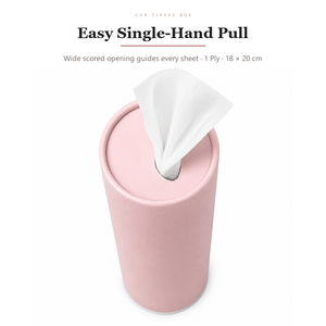 Car <b>Tissue</b> <b>Box</b> 22cm Cylinder 1 Ply Facial <b>Tissue</b> Pink Color Travel Use 44 Sheets Per <b>Box</b> - Product Image 4