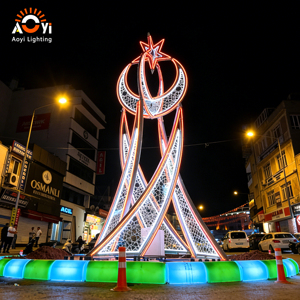 Luz Decorativa LED para Exteriores con Forma <span class=keywords><strong>de</strong></span> Luna y Estrella, Iluminación Personalizada para Festivales Islámicos, Decoración para Plazas y Calles - Product Image 6