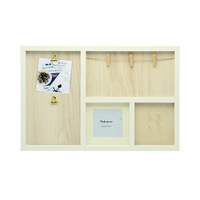 Boîte de rangement multifonctionnelle en bois Fengyuan avec clips, crochets et compartiments de présentation pour la décoration murale