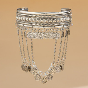 Brazalete Clásico Indio Atrapasueños con Borlas, Chapado en Oro/Plata de 18K, Unisex, Estilo Antiguo, para Fiesta, Brazalete de Metal para la Parte Superior del Brazo - Product Image 4