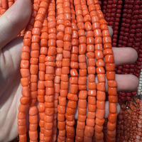 Vente en gros de perles de corail bambou de mer 10mm en vrac perles de corail orange perles de bambou de mer pour la fabrication de bijoux
