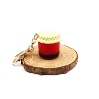 Mini tambour de danse du lion de style chinois, tambour à sept étoiles, pendentif, porte-clés, cadeau culturel et créatif