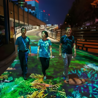 Système de projection interactive 3D sur sol 1920x1080 avec OS Android pour jeux d'enfants, aires de jeux, parcs à thème et lieux de divertissement