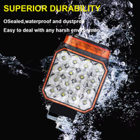 4 Zoll 48W LED-Arbeitsscheinwerfer Flutlicht Offroad Stroboskop Blinklicht Bernsteinfarbenes Signalleuchte für Schaufelbagger, Baumaschinen, Gabelstapler, Lader
