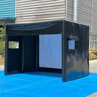 Simulateur de golf gonflable portable et étanche, grande tente d'entraînement de swing intérieure/extérieure 10x13x10 pieds en tissu polyester 800x400