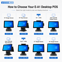 Terminal de point de vente de bureau Full HD 15,6 pouces avec écran tactile capacitif double écran pour affichage client, idéal pour les caisses de détail et de restauration
