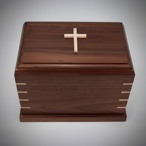 โลงศพสำหรับงานศพชายหญิงโกศทำจากไม้สไตล์อเมริกันที่ทันสมัยงานแฮนด์เมด - Product Image 1