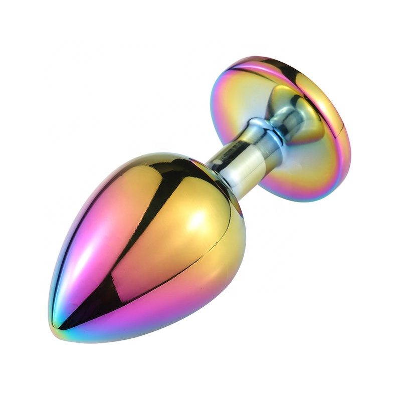 Plug Anal En Inox Avec Diamant Rose - Sextoy BDSM Dilatation