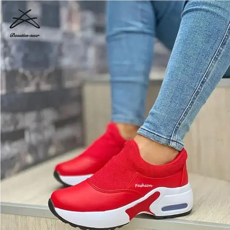 Giày Đi Bộ Nữ, Giày Thể Thao Thời Trang Thường Ngày Đế Bệt Lưới Hot Sock Bán Buôn 2021