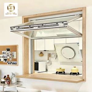 Ventana Plegable de Aluminio con Diseño Moderno ANGEL, Ventana Corredera Horizontal con Persianas de Vidrio para Restaurantes - Product Image 1