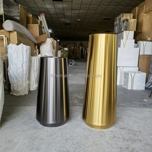 Vaso <span class=keywords><strong>da</strong></span> Terra Moderno per Esterni a Basso MOQ / Lussuoso Vaso Grande in Metallo Nero per Fiori / Vaso per Piante <span class=keywords><strong>da</strong></span> Interno - Product Image 5