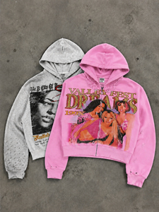 ODM Polyester/Cotton <strong>Fleece</strong> Zip-Up Hoodie Embroidered Digital Printed Distressed Design Oversized Fit for <strong>Men's</strong> Winter <strong>Jacket</strong> - Product Image 3