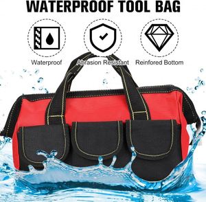 Bolsa de herramientas para electricistas y mecánicos con asa rígida, correa para el hombro y múltiples bolsillos, de buena calidad, muestra gratuita. - Product Image 4