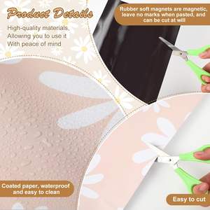 Casier à papier peint de marguerite élégante de couleur bricolage personnalisé décor magnétique amovible pour l'école et le bureau - Product Image 4