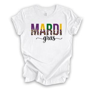 Kaus Mardi Gras Unisex, Premium dengan kata Super menyenangkan seni macan tutul desain 3 pilihan warna untuk gaya Festival unik - Product Image 3
