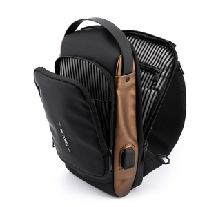 WePower Men's Chest <b>Bag</b> Black Brown Anti-Theft <b>Waterproof</b> <b>Crossbody</b> <b>Bag</b> For Leisure Travel Spring 2023 - Product Image 2