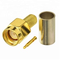 Conector SMA, enchufe SMA, conector Coaxial RF de crimpado macho para RG58 LMR195 RG200 RG142, Cable WiFi, extensor de extensión, puentes de coleta