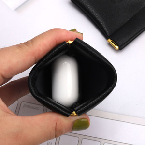 High Class Custom Design Logo Pu Leather Fashion Bag Earphone Jewelry Ring Necklace Coin Leather Dust Bag with Iron <b>Sheet</b> - Product Image 3