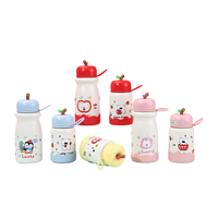 Seaygift 300/500ml Mini Termos Lucu Motif Apel dengan Tutup Stainless Steel untuk Dewasa, Vacuum Insulated Anti Bocor Dinding Ganda untuk Pesta