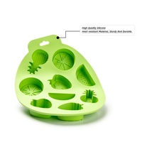 Moule à gâteau en silicone à 8 cavités en forme de fruits avec logo personnalisé, fraise, pastèque, orange, ananas, bac à glaçons pour outils à crème glacée