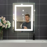Miroir de salle de bain à écran tactile LED de style moderne populaire, de haute qualité, anti-buée, avec éclairage LED