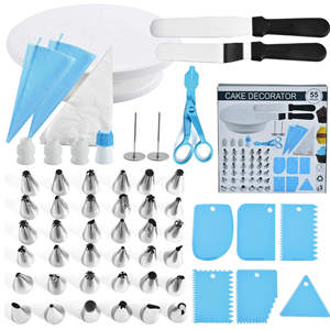 مجموعة تزيين الكعك أدوات الخبز مع عدم الانزلاق كعكة القرص الدوار أدوات تزيين الكعكة لوازم مجموعة ملحقات الخبز - Product Image 2
