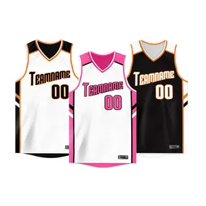 Custom Heren Basketbal Jersey Bedrukt Omkeerbaar Mesh Blanco Basketbal Jersey Custom Sublimatie Basketbal Uniform