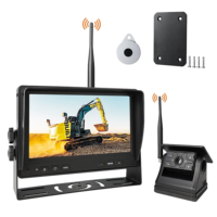 Mise à jour 7 pouces numérique sans fil Quad AHD DVR moniteur avec recharge solaire magnétique 9600MA batterie caméra kit pour RV camion chariot élévateur