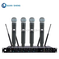 Sistema de Micrófono Inalámbrico Profesional de 4 Canales XLR con Tecnología True Diversity Avanzada AD4Q Beta58 Ksm11 para Música en Vivo