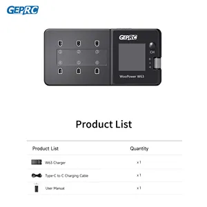 Cargador de Batería Inteligente GEPRC WooPower W63 de 100W para Dron Helicóptero <span class=keywords><strong>RC</strong></span> FPV con Tornillos, Plástico para PC, Protección contra Cortocircuitos - Product Image 6