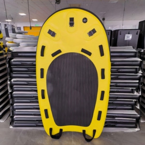 Planche de sauvetage gonflable pour sauveteurs aquatiques avec tapis antidérapant et système de suspension élastique pour interventions d'urgence en bord de mer - Product Image 3