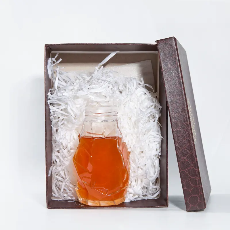 Newray Ontworpen 360Ml 500Ml Honing Jar Glas Met Deksel Creatieve Unieke Honing Potten Glazen Voedsel Container Jar Nieuwe ontwerp
