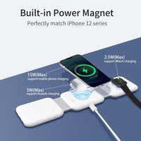 Nouvelle annonce support de téléphone 10 en 1 Charge rapide 15W aimant chargeur sans fil pliable avec câble Kit boîte de rangement