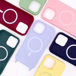 Étui de téléphone magnétique 16 Pro avec cordon pour <span class=keywords><strong>iPhone</strong></span> 14 13 et 15, matériau TPU, étui magnétique mat - Product Image 1