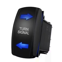 Interrupteur à bascule LED bleu 20A 24V DPST 5 broches vertical ON/OFF gravé au laser IP66 en plastique pour panneau de voiture ou bateau