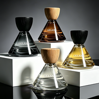 Flacon de parfum de haute qualité 50 ml, flacons de parfum ronds en verre, flacons de parfum ambrés uniques de luxe, flacons de parfum vides de luxe avec emballage