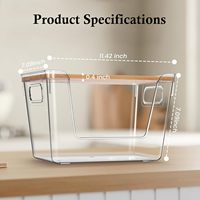 Lot de 2 bacs de rangement rectangulaires empilables en plastique, écologiques, pour l'organisation de la cuisine et du garde-manger, pour légumes, fruits et collations