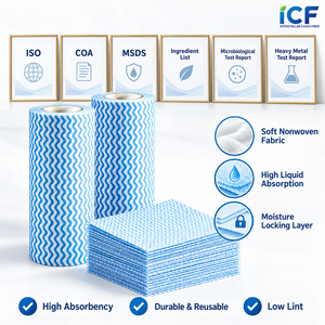 Nuevo Rollo <span class=keywords><strong>de</strong></span> Limpieza <span class=keywords><strong>de</strong></span> Microfibra Ecológico Desechable, Paño <span class=keywords><strong>de</strong></span> Cocina No Tejido con Logotipo Impreso, Paños Secos para Lavar Platos - Product Image 6