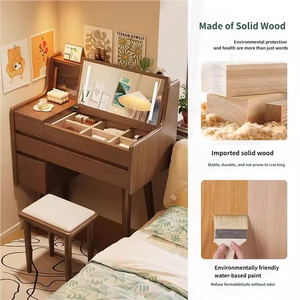 Table à langer spacieuse <span class=keywords><strong>avec</strong></span> plusieurs tiroirs, <span class=keywords><strong>coiffeuse</strong></span> <span class=keywords><strong>avec</strong></span> <span class=keywords><strong>miroir</strong></span> et lumière, meubles de chambre à coucher <span class=keywords><strong>avec</strong></span> tabouret pour un usage domestique - Product Image 2