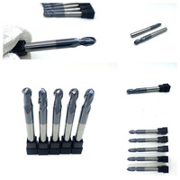 Fraise à queue sphérique en carbure de tungstène R2.5 R4, revêtement TiAlN, 2 dents, pour usinage CNC