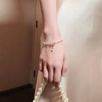 Bracelets en strass avec nœud papillon pour filles, étudiantes, simples, doux, en perles artificielles, bijoux cadeaux
