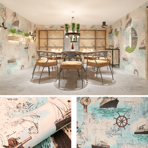 <span class=keywords><strong>Carta</strong></span> da parati fai da te all'ingrosso <span class=keywords><strong>vintage</strong></span> personalizza modelli Bar e decorazione dell'hotel elegante adesivo da parete <span class=keywords><strong>carta</strong></span> da parati in PVC - Product Image 6